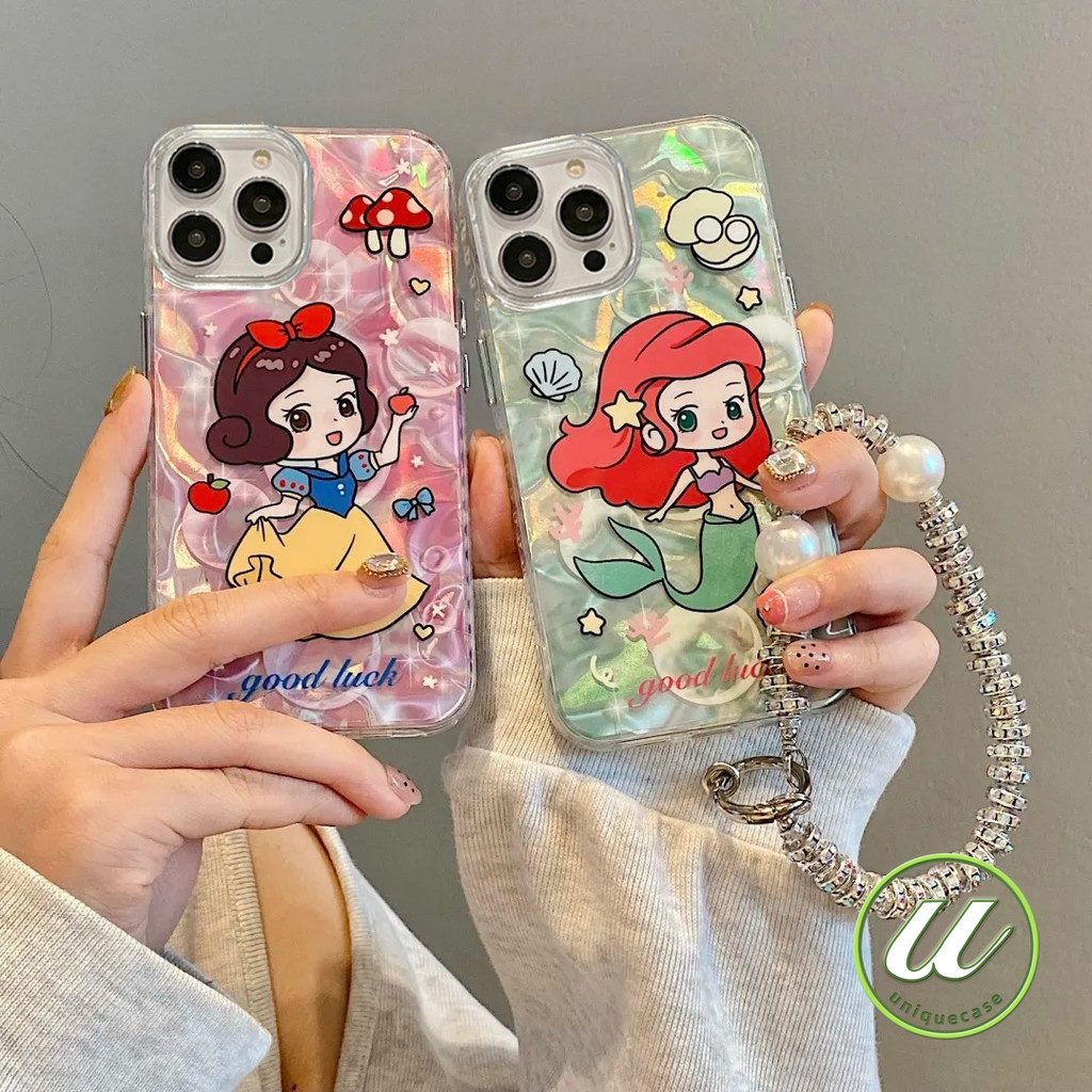 การ์ตูนเจ้าหญิงสโนว์ไวท์สร้อยข้อมือเจ้าหญิงเคส IPhone 7Plus 13 11 12 14 16 15 Pro Max 14 15 16 8 Plus XR X XS Max SE2022