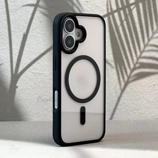 เคสแม่เหล็กใสสําหรับ iPhone 16/15/14/13/12/11 Pro Max อะคริลิคกันกระแทก กันลื่น ปกหลัง