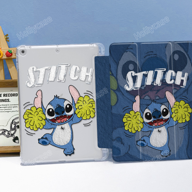 เคสไอแพด Air 4 5 10.9 Air6 Happy เชียร์ Stitch Pro11 ช่องเสียบปากกา iPad gen9 8 7 10.2 พับสามโปร่งใส gen5/6/Air1/2 9.7 TPU ถุงลมนิรภัย Gen10 iPad mini 6 7 กรณี ราคา ถูกที่สุด ดีลบีเคเค แกลเลอรีภาพที่ 6