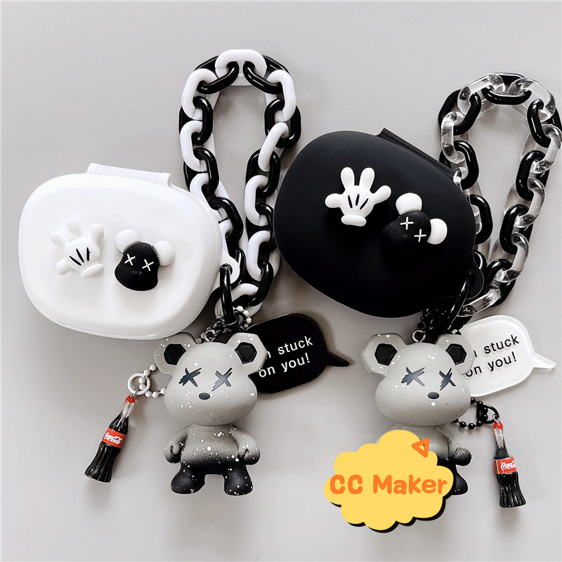 For EDIFIER Neobuds Pro3 Case Cute Bear Silicone Lanyard Pendant Silicone Soft Case Suitable for EDI