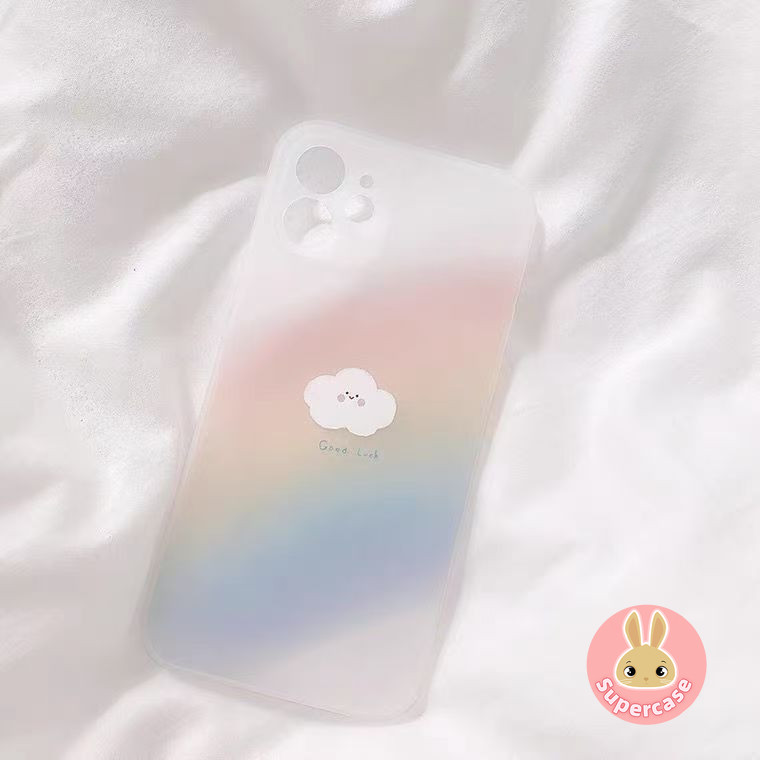 SAMSUNG Rainbow Frostedเคสโทรศัพท์สําหรับSamsung Galaxy S25 Edge S24 S23 S22 S21 S20 Ultra FE S10 S10E S9 S8 Plus + 5G 4Gปลอกน่ารักนุ่มกระจายความร้อนฝาครอบ
