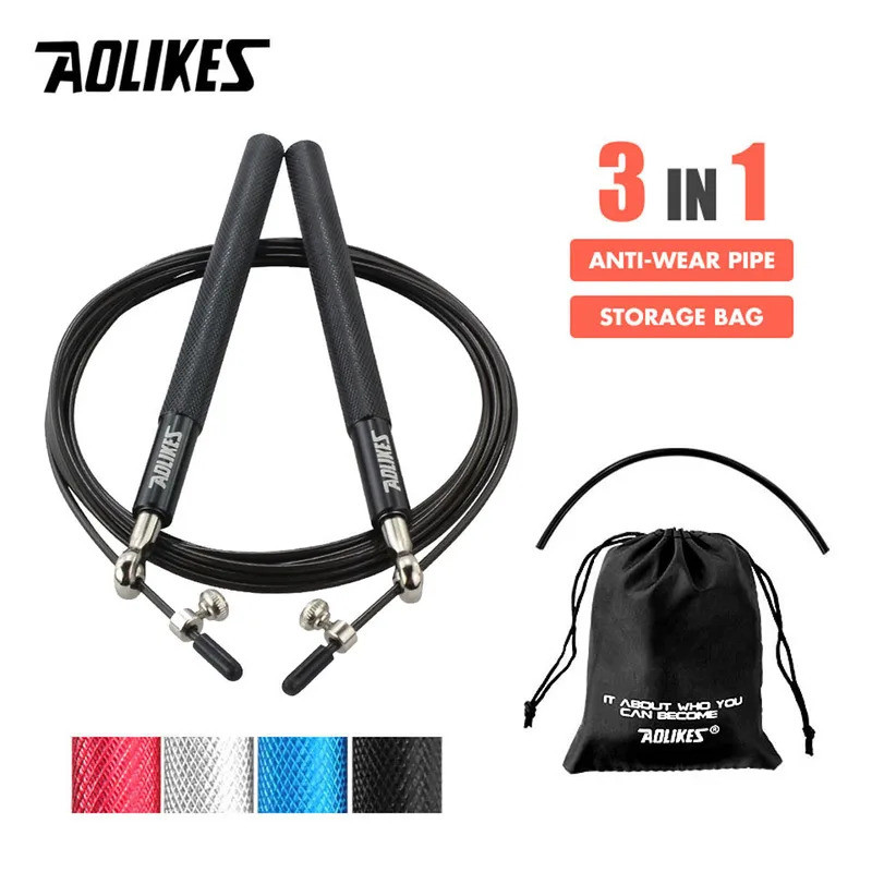 AOLIKES Crossfit กระโดดเชือก Professional Speed Bearing สำหรับการฝึกฝนฟิตเนสและ MMA Boxing ใช้งานได้ทั้งบ้านและยิม