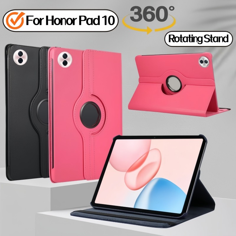 เคสสําหรับ Honor Pad 10 2025 12.1นิ้ว กรณี HEY3-W00 HEY3-W10 เคสแท็บเล็ต 360 องศาหมุนขาตั้งหลายมุมรองรับปกหนังพลิกกันกระแทกเกราะป้องกัน