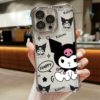 จัดส่งทันที เคสสำหรับไอโฟน15 ตัวการ์ตูนคุลมดำ เคสใส For IPhone11 12 13 14 15 16 ProPROMAX 7/8PLUS X XR XS สีมุมกันกระแทก