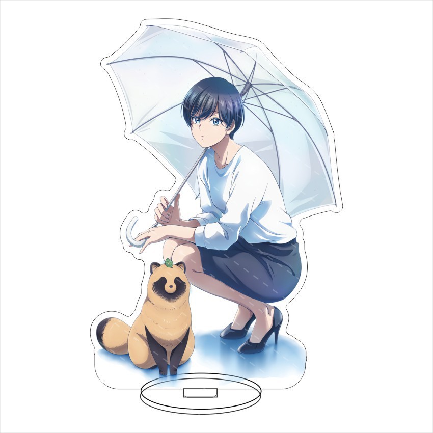 Rainy Day Meet Raccoon Acrylic Desktop Jewelry Fuji Dog Anime Rainy Day Meet Raccoon Acrylic Orna
