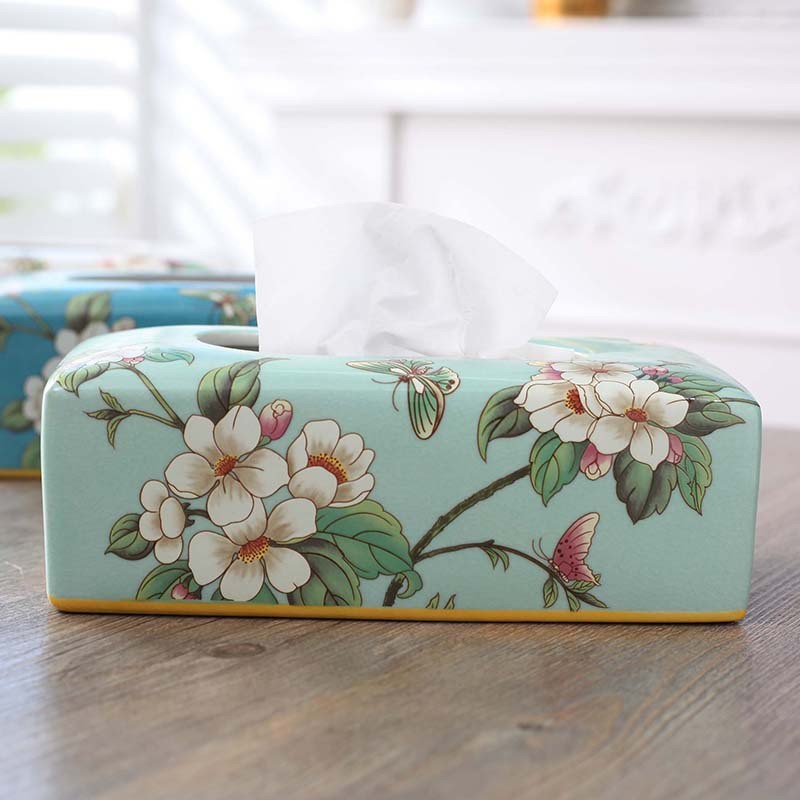 สร้างสรรค์ย้อนยุคกล่องกระดาษทิชชูสําหรับบ้านห้องนั่งเล่นโต๊ะกาแฟโต๊ะรับประทานอาหารเซรามิกกล่องกระดาษทิชชูการจัดเก็บ