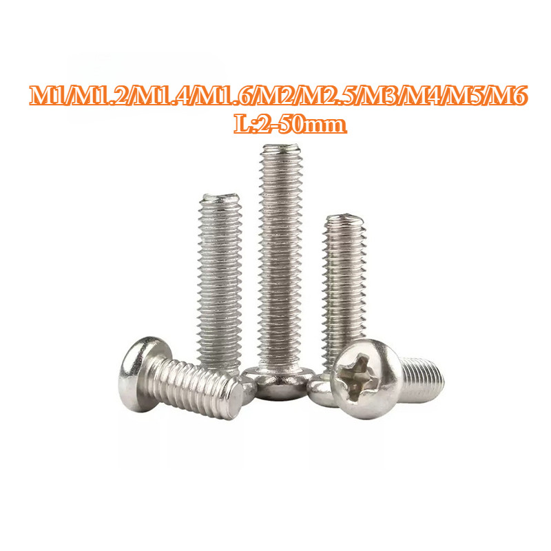สกรูหัวกลม Bolt สกรู M1/M1.2/M1.4/M1.6/M2/M2.5/M3/M4/M5/M6 * L2-50 มม. (BD-PH)