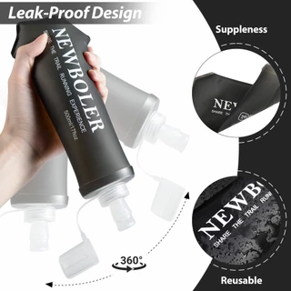Newboler 150ml 250ml 500ml Running Soft Flask กีฬาขวดน้ํานุ่ม TPU ขวดน้ําพับได้เหมาะสําหรับมาราธอน Off Road Running Slow Running Camping Bike
