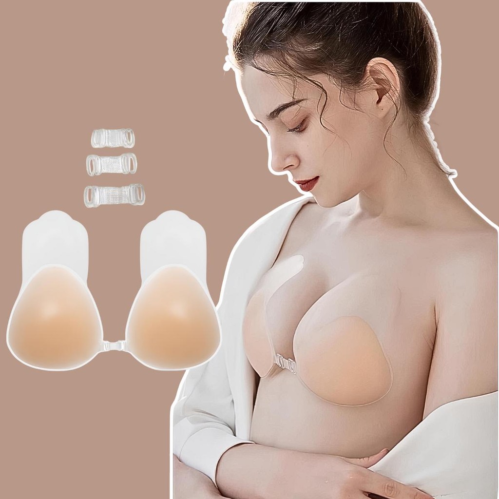 บราปิดจุกซิลิโคน ดึงอกแน่น ยกทรงสวย Bikini Push-Up Bra บราปีกนก ปิดจุก ตะขอหน้า อกชิด ยกหน้าอก กันน้ำ กันเหงื่อ