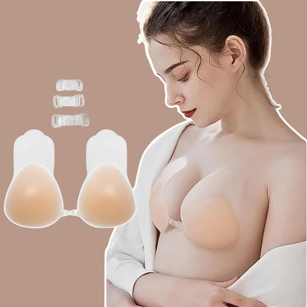 บราปิดจุกซิลิโคน ดึงอกแน่น ยกทรงสวย Bikini Push-Up Bra บราปีกนก ปิดจุก ตะขอหน้า อกชิด ยกหน้าอก กันน้ำ กันเหงื่อ