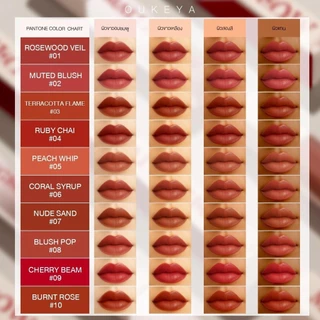 (ซื้อ 1 แถม 1) OUKEYA MATTE GLOW ลิปแมตต์ เนื้อครีมมี่แมตต์ สีชัด บางเบา ให้ความชุ่มชื้น