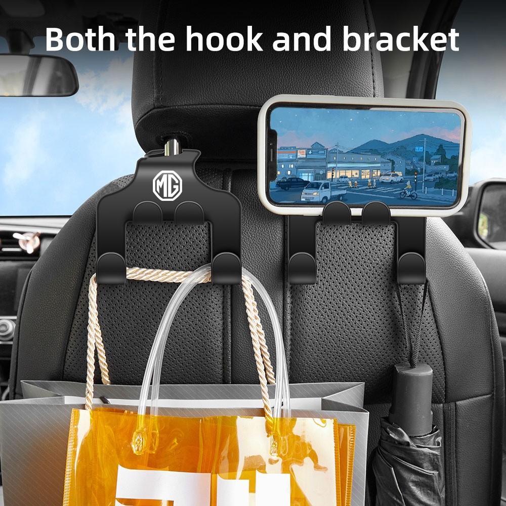 Headrest Hooks สําหรับรถยนต์ที่นั่งตะขอกระเป๋าสําหรับ MG HS ZS EP MG5 MG3 EV 4 5 6 EP 2023 กระเป๋าถือแฟชั่นเสื้อผ้าเสื้อร้านขายของชํากระเป๋า