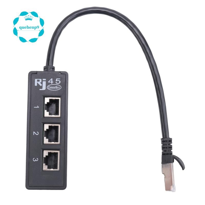 [quehenp9]RJ45 Male to 3 RJ45 Female Port Network Extender Cable Splitter LAN Ethernet