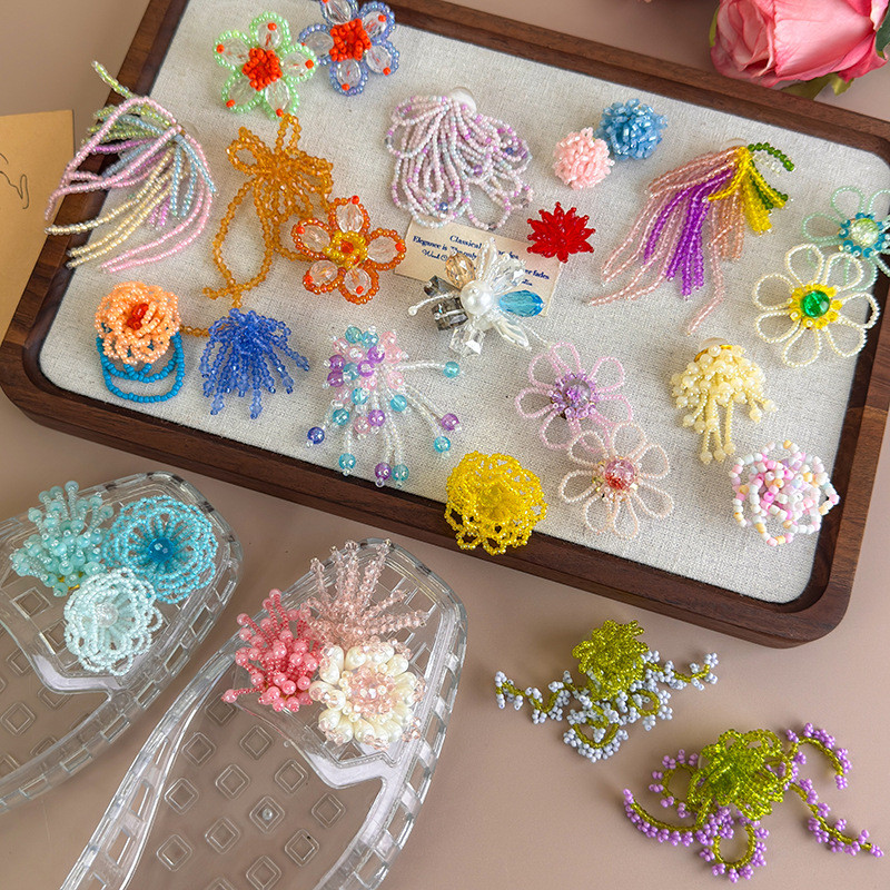 เจลลี่รองเท้าคริสตัลโปร่งใส สำหรับรองเท้าสไตล์เจ้าหญิงและเกาหลี ตกแต่งลายดอกไม้ - รูปที่ 2