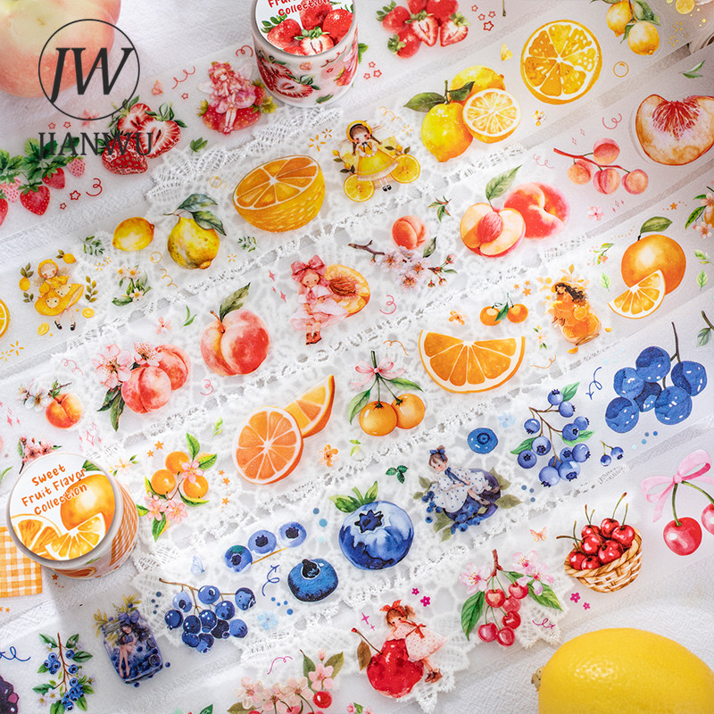 JIANWU40 มม.* 200 ซม.รสผลไม้หวานคอลเลกชัน Series น่ารักผลไม้วัสดุ Collage ภูมิทัศน์ PET เทป Creative Journal เครื่องเขียน
