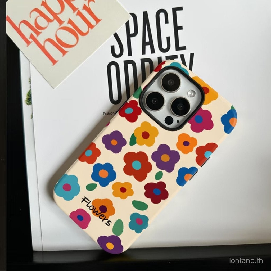 คุณสมบัติสีเต็มหน้าจอสีดอกไม้ซิลิโคนเข้ากันได้iPhone 16 15 14 13 12 11 Pro Max XS MAX7/8 Plus 13 16 11 15 Proป้องกันกรณีเคสโทรศัพท์กันกระแทก 3VRQ - รูปที่ 4