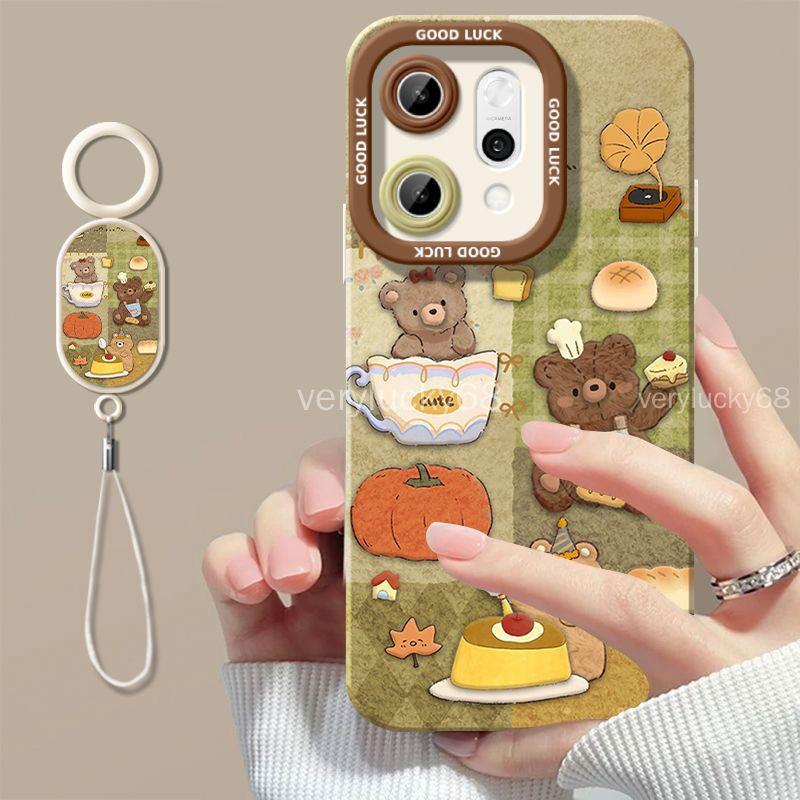 หมีขนมหวาน เหมาะสําหรับพร้อมสต็อก oppo reno14 pro เคสโทรศัพท์ Reno14Pro เคสป้องกันเคสป้องกันแบบนุ่มใ