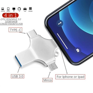 สําหรับ iPhone ความเร็วสูง USB 3.0 แฟลชไดรฟ์ 512GB 256GB 1TB…