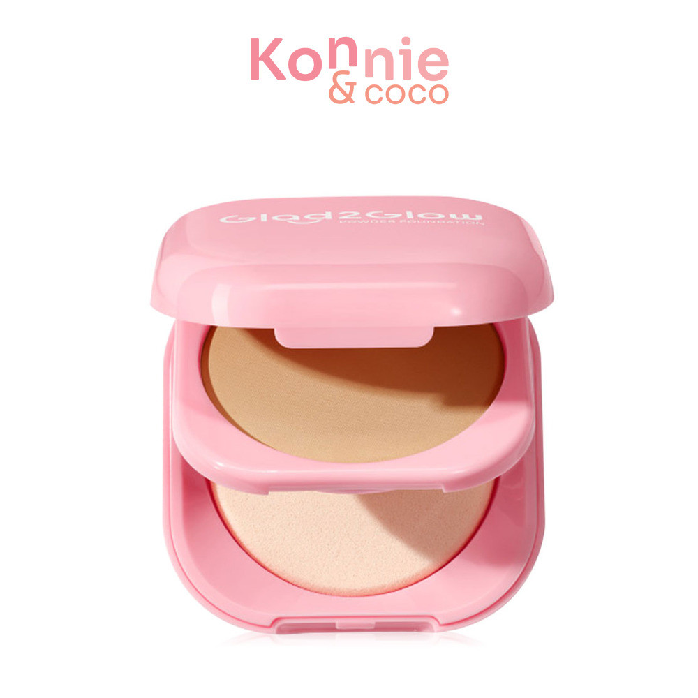 Glad2Glow Perfect Blurring Powder Foundation 8.5g แกลดทูโกลว์ แป้งพัฟผสมรองพื้นเนื้อบางเบา.