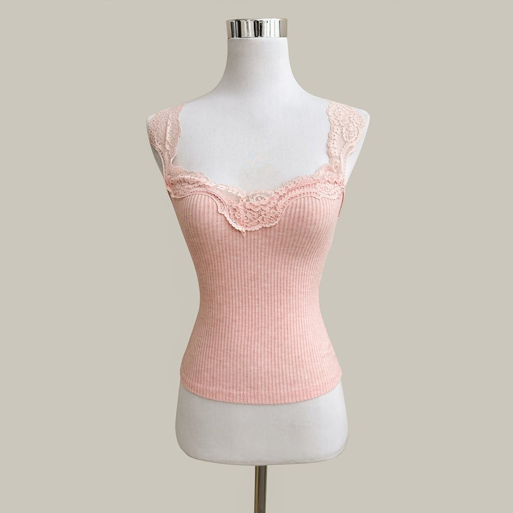 Helene Lace Top - สีชมพู
