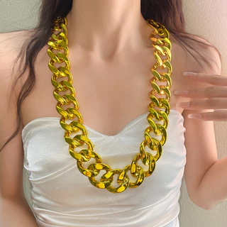 Punk สไตล์ทอง Bold สร้อยคอ Unisex Collarbone Chain Hip Hop Gothic Streetwear เครื่องประดับของขวัญ