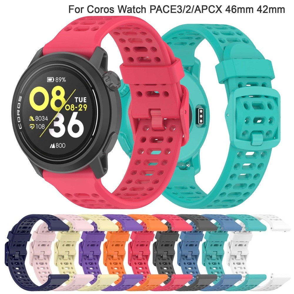 22 มม.20 มม.ซิลิโคนสําหรับ COROS PACE 4/3/APEX 46 มม./APEX Pro/2Pro สายรัดข้อมือสําหรับนาฬิกา PACE 2/APCX 2 Breathable สร้อยข้อมือกีฬา
