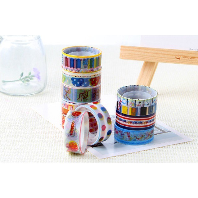 🔥1บาท🔥เทปสติ๊กเกอร์ วาชิเทป✔️พร้อมส่งในไทย(🎲สุ่มสีสุ่มลาย)สติกเกอร์ เทปกาววาชิ เทปตกแต่ง DIY เทปวาชิ - รูปที่ 5