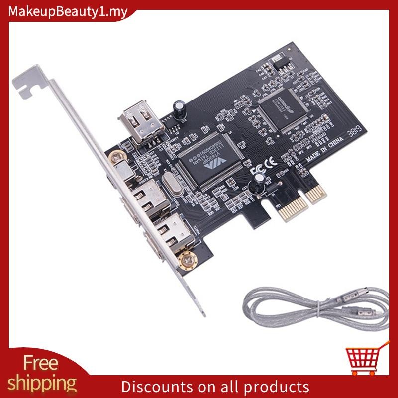 การ์ด PCI-E ถึง 1394A, PCI-E 1.0 X1 ถึง IEEE 1394A การ์ด FireWire 4 พอร์ต, รองรับความละเอียด 1440X10