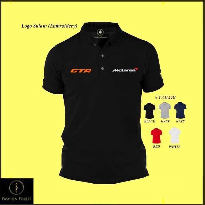 Polo Microfiber Jersi Jersey Polo Logo McLaren F1 GTR รถสปอร์ต