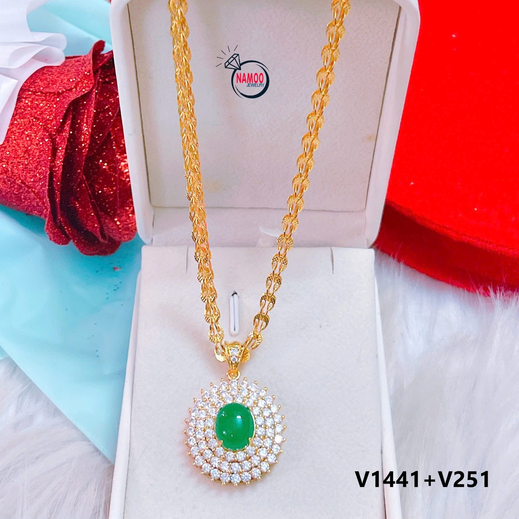 โวลต์1441 สร้อยคอ ประกายหิน และไข่มุกเขียวโนเบิลดึงดูดโชคลาภ