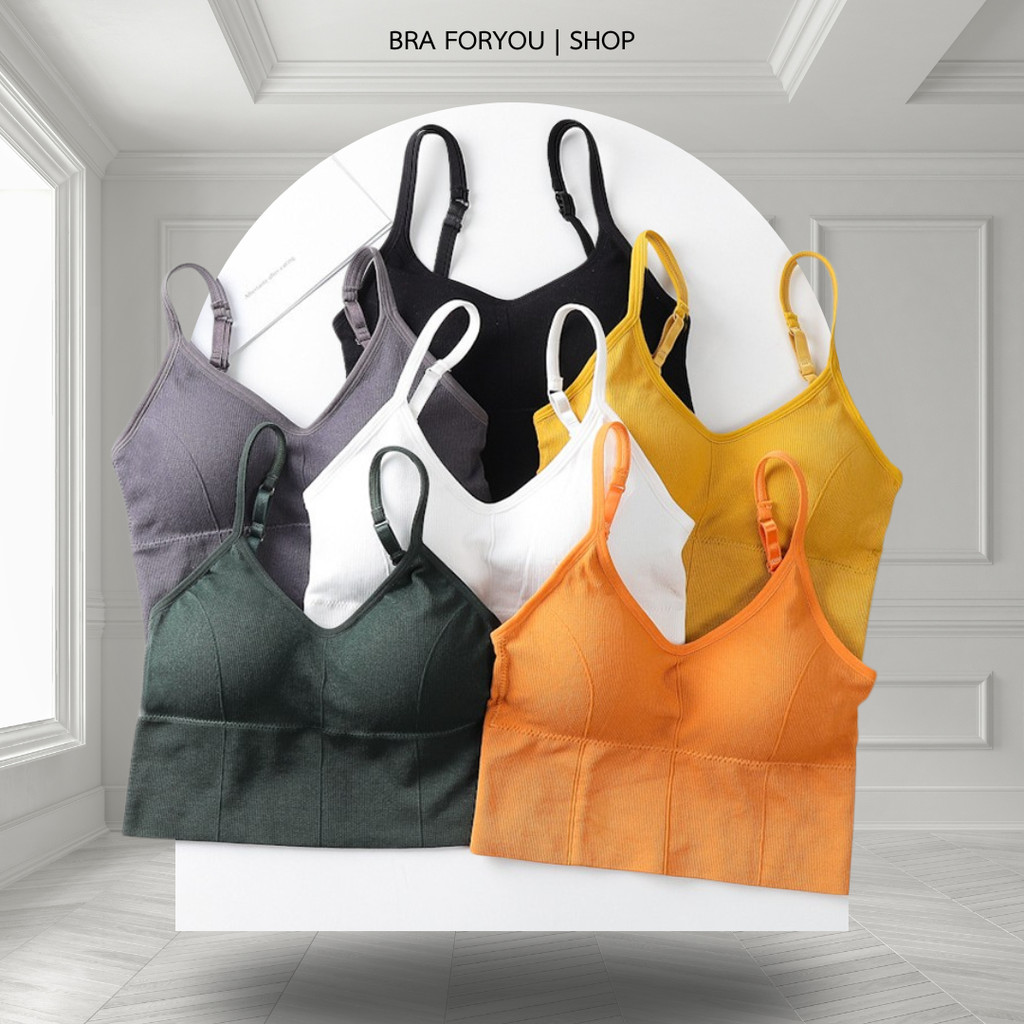 Bra Foryou สายเดี่ยว สปอร์ตบรา ผ้านิ่ม ทรงยาว มีฟองน้ำในตัวสายปรับได้ 5 สี (B26) เสื้อผ้าผู้หญิง ใส่สบาย