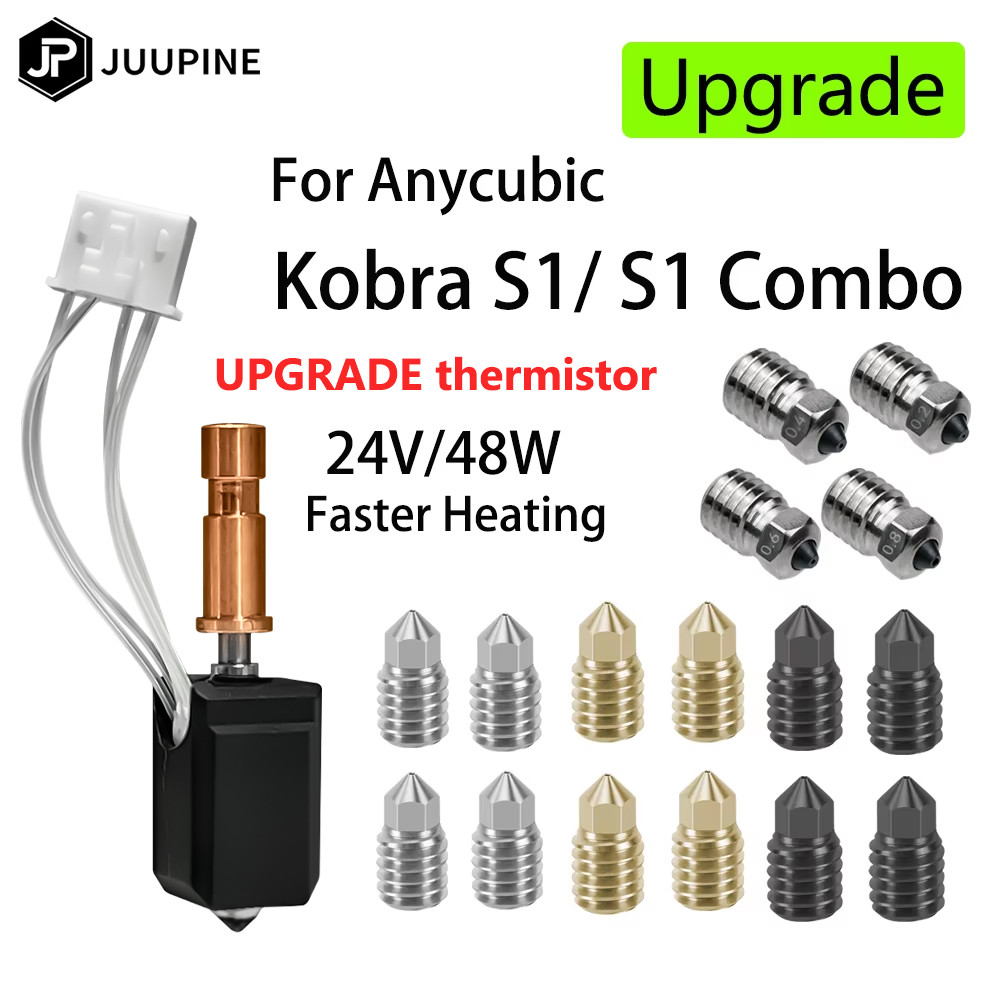 For Anycubic Kobra S1 Hotend 200k Upgrade Ceramic Heating Nozzle Kobra S1 Combo Hotend 24V 48W Rapid