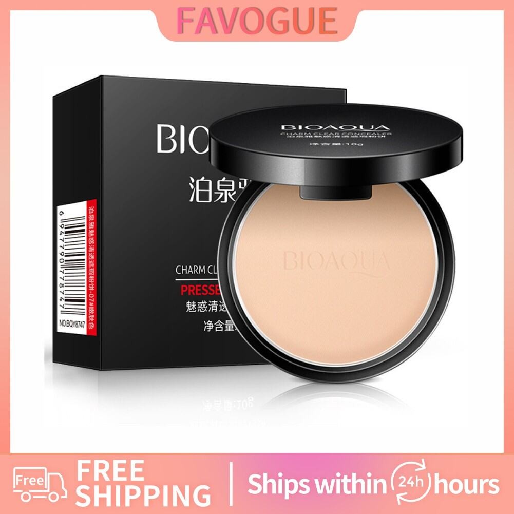 BIOAOUA Makeup Face Pressed Powder คอนซีลเลอร์ควบคุมความมันกันน้ํา Compact Powder M2P6