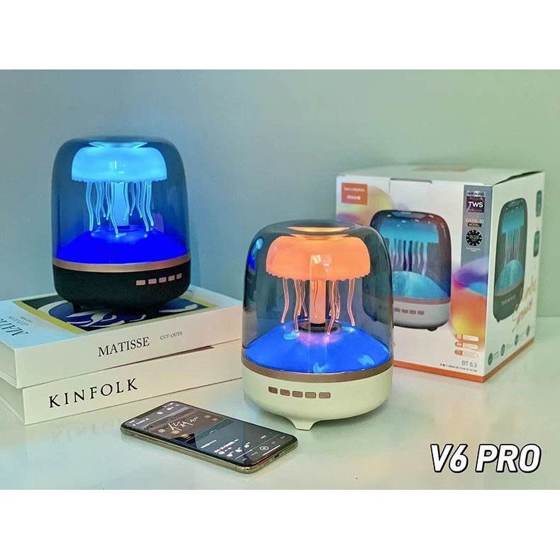 ลำโพงบลูทูธไร้สาย โวลต์6 มือโปร ปืนใหญ่เบส | ไฟพื้นหลังแมงกะพรุน แก้วรุ่นที่4 ของที่ระลึก - รูปที่ 3