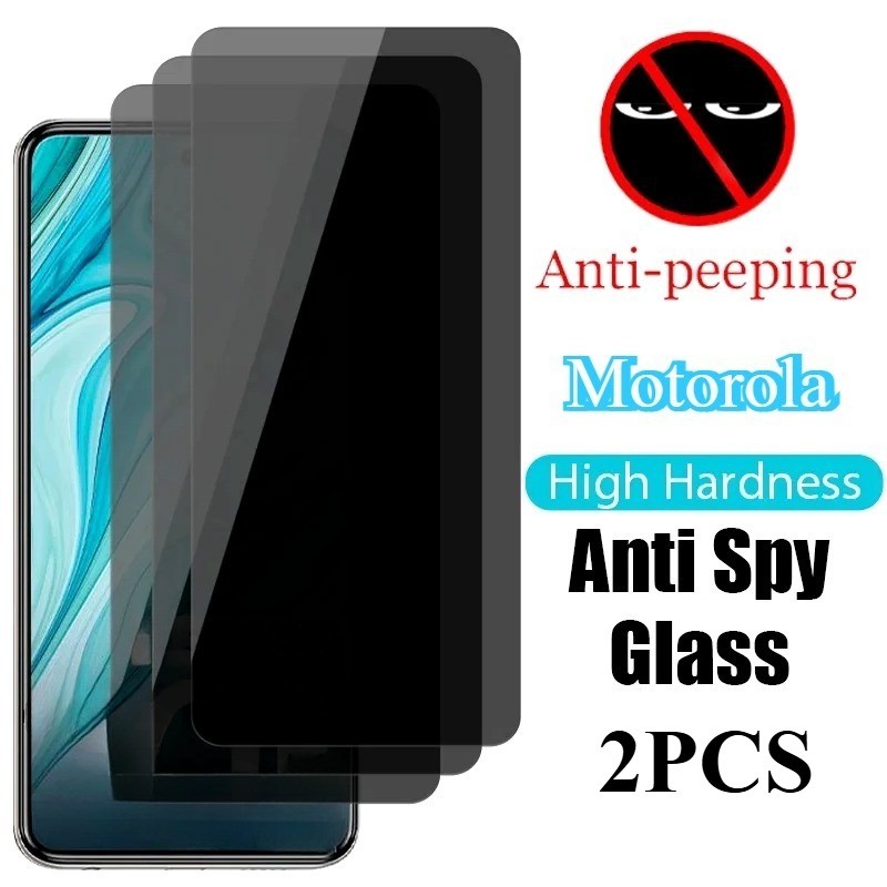 2PCS กระจกนิรภัย Anti Spy ความเป็นส่วนตัวสําหรับ Motorola ThinkPhone 25 Moto Z4 S50 One Vision Plus 