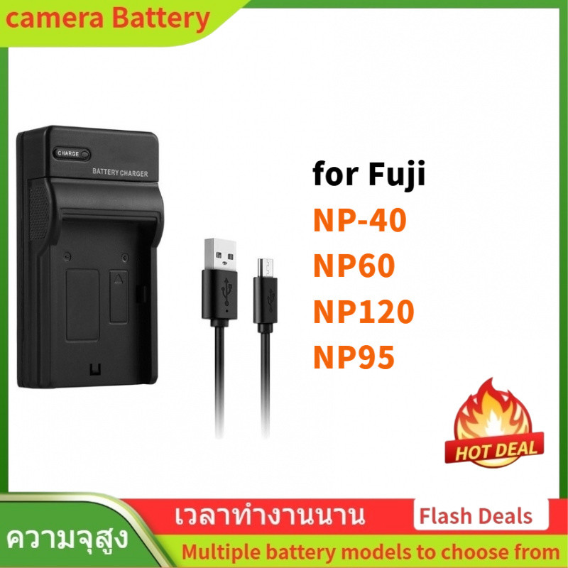 🌟USB เครื่องชาร์จกล้องดิจิตอล สำหรับ Fuji NP-40 NP60 NP120 NP95 CCD Camera Battery