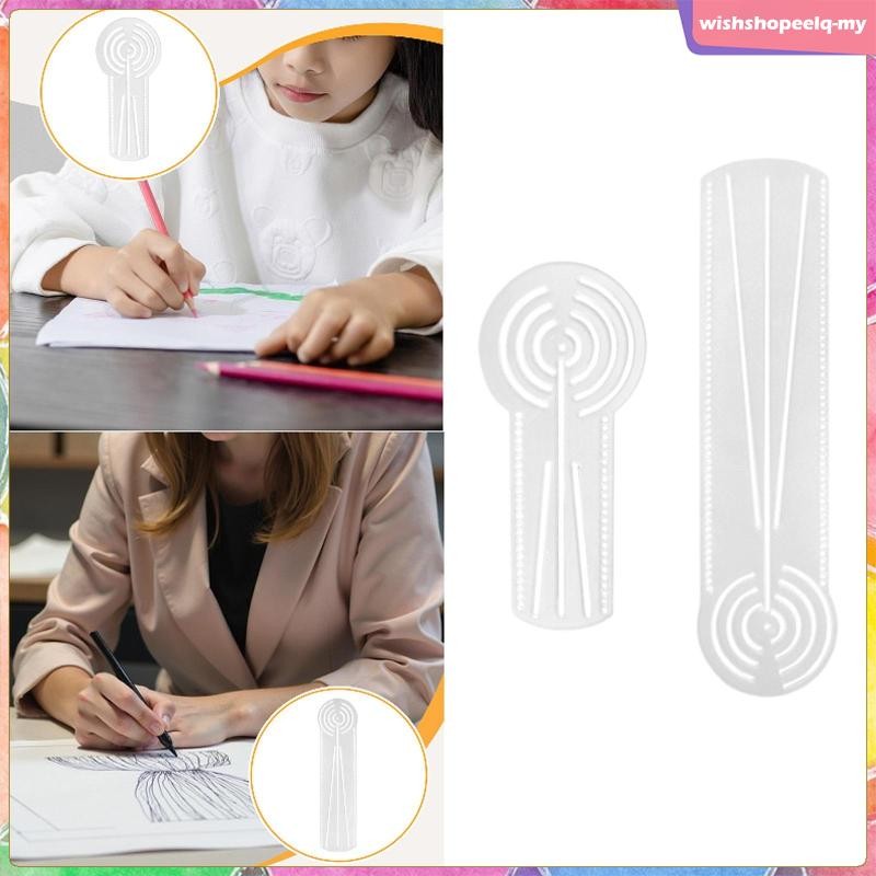 [WishshopeelqMY] ไม้บรรทัดวาดเรขาคณิตร่างลายฉลุ Minimalist Art Hobbyist Professional อุปกรณ์พกพา Sim