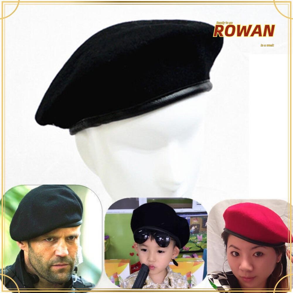 ROWANTH Wool Beret หมวกเบเรต์ขนแกะสำหรับผู้ใหญ่ สไตล์ทหารฝรั่งเศสคุณภาพสูง
