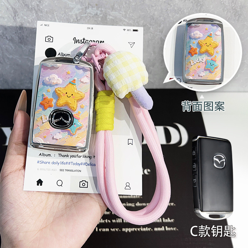 ที่ใส่กุญแจรีโมทรถยนต์ Mazda Mazda3 Mazda2 Mazda6 cx4 cx5 cx30 cx8 cx-3 BT-50 พวงกุญแจรถ. กระเป๋าใส่กุญแจรถ