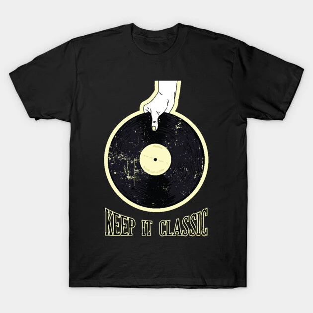 เสื้อยืด Vintage Retro Vinyl Cotton 100% คอกลม แขนสั้น