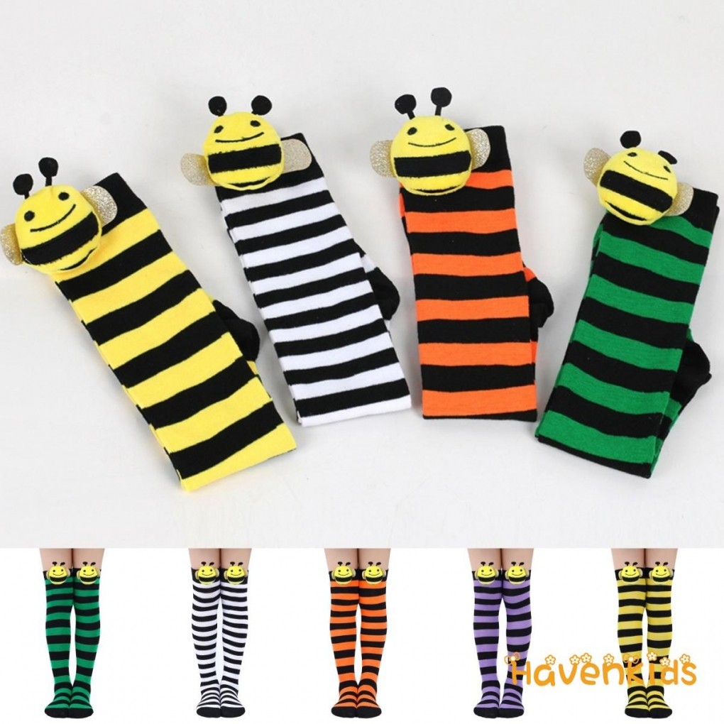 ถุงเท้าคอสเพลย์ลายผึ้ง สูงสำหรับการเฉลิมฉลองฮาโลวีน