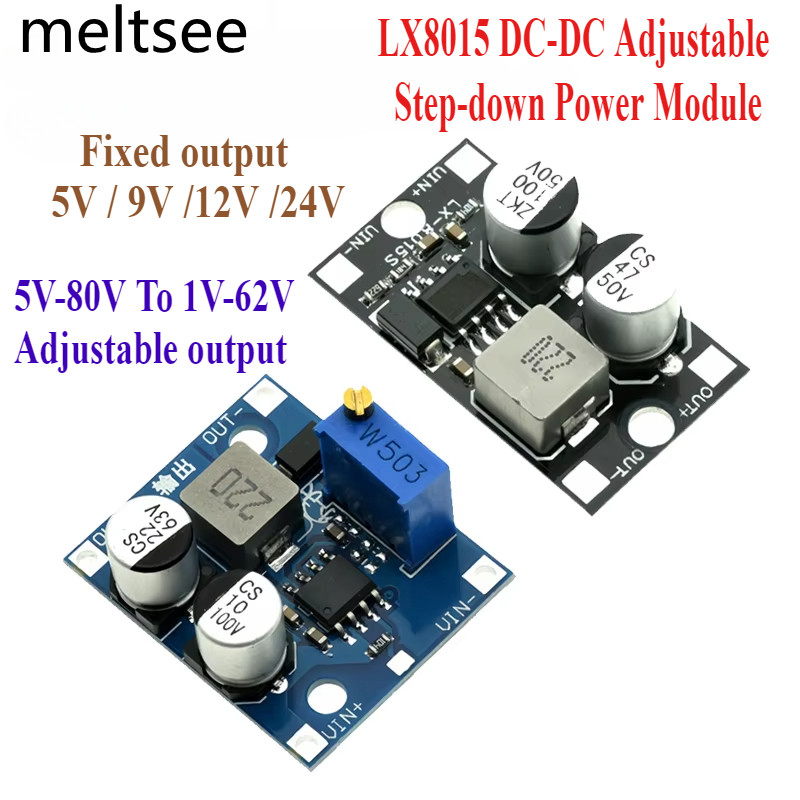 LX8015 DC-DC ปรับ Step-down โมดูลอินพุต 5-80V ถึง 1-62V 5V 9V 12V 24V 1.5A Power Converter Over XL70