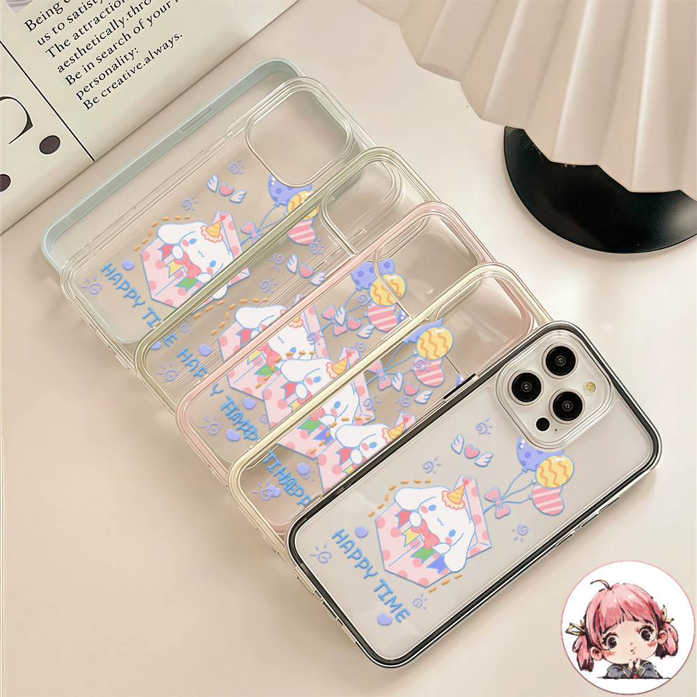 จัดส่งทันที เคสสำหรับไอโฟน16 การ์ตูนหมา ลูกโป่ง เคสใสครอบสองชั้น For IPhone11 13 12 14PLUS 15 16Pro 