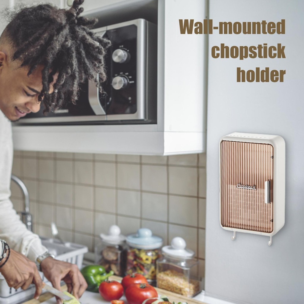 Utensil Cutlery Holder Household Utensil Holder Wall Mounted Multi-use Utensil Holder with Dustproof