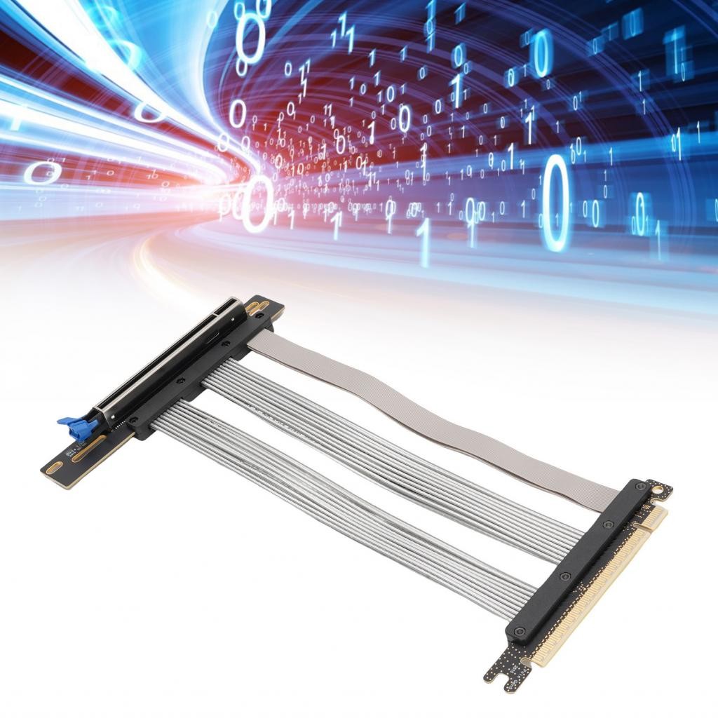 Henye-my Wisoqu PCIE 5.0 Riser สาย GPU เงินสําหรับระบบระบายความร้อนด้วยน้ํา (15 ซม.)