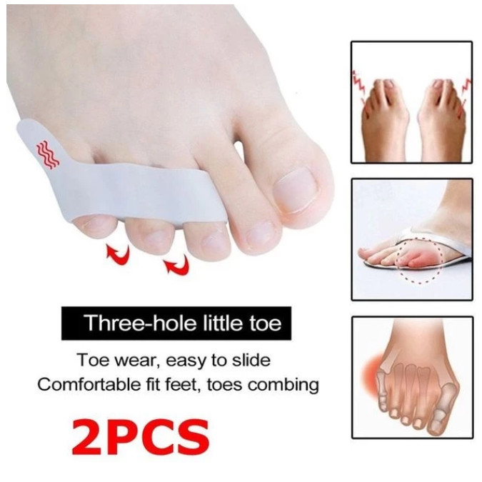 1 คู่ซิลิโคน Toe Finger Separator 3 หลุม Hallux Valgus Orthopedic สําหรับบรรเทาอาการปวด