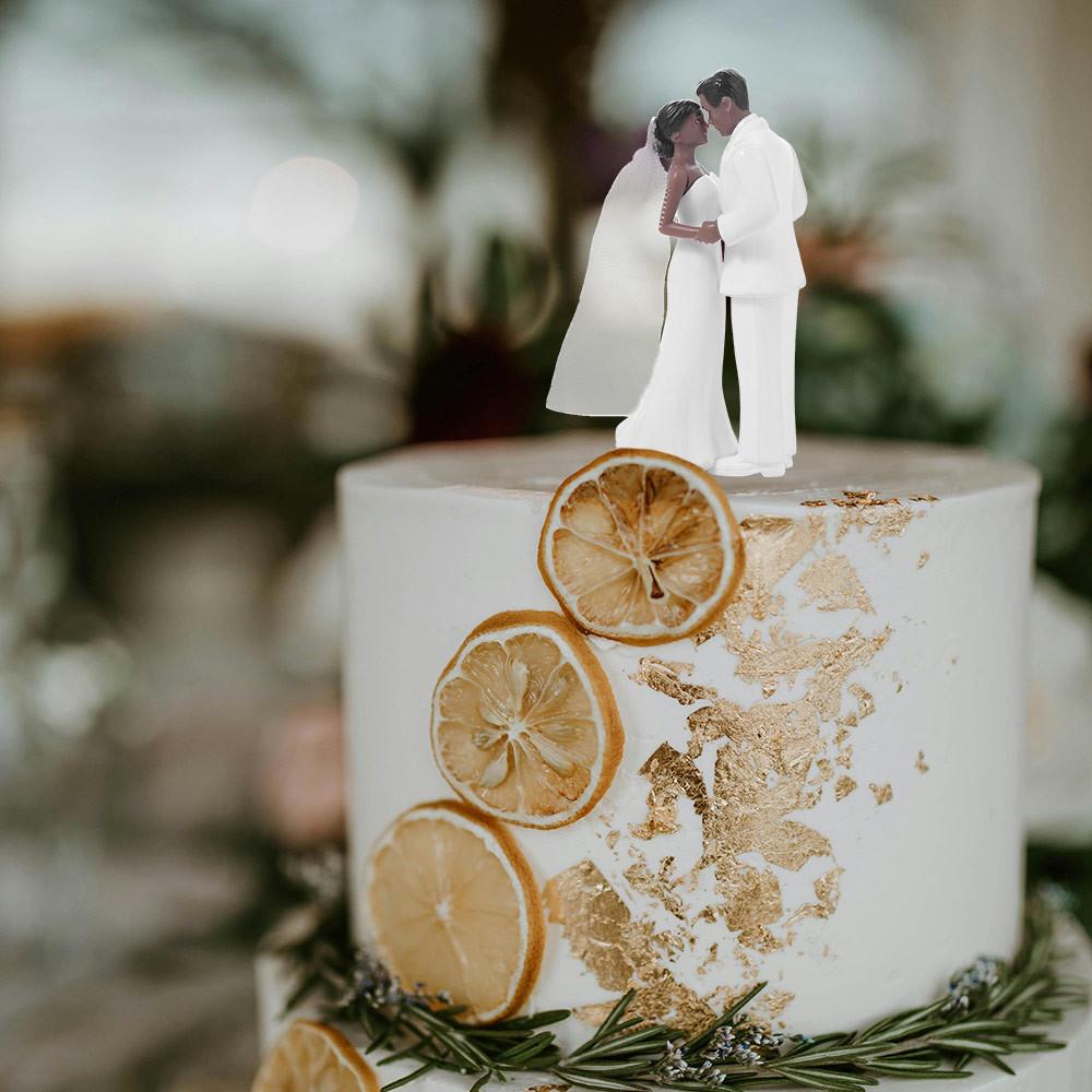 NOVAE คู่เค้กแต่งงาน Topper, สีขาว/สีดําเค้ก Toppers ตุ๊กตา, ตลกสร้างสรรค์ครบรอบตกแต่ง PVC เจ้าสาวและเจ้าบ่าว Figurines เจ้าสาวตกแต่งอาบน้ํา - รูปที่ 4