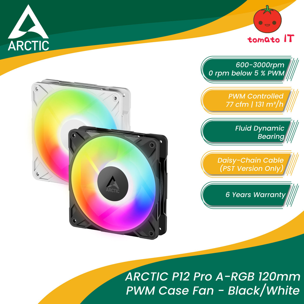 ARCTIC P12 Pro A-RGB 120 มม. พัดลมเคส PWM