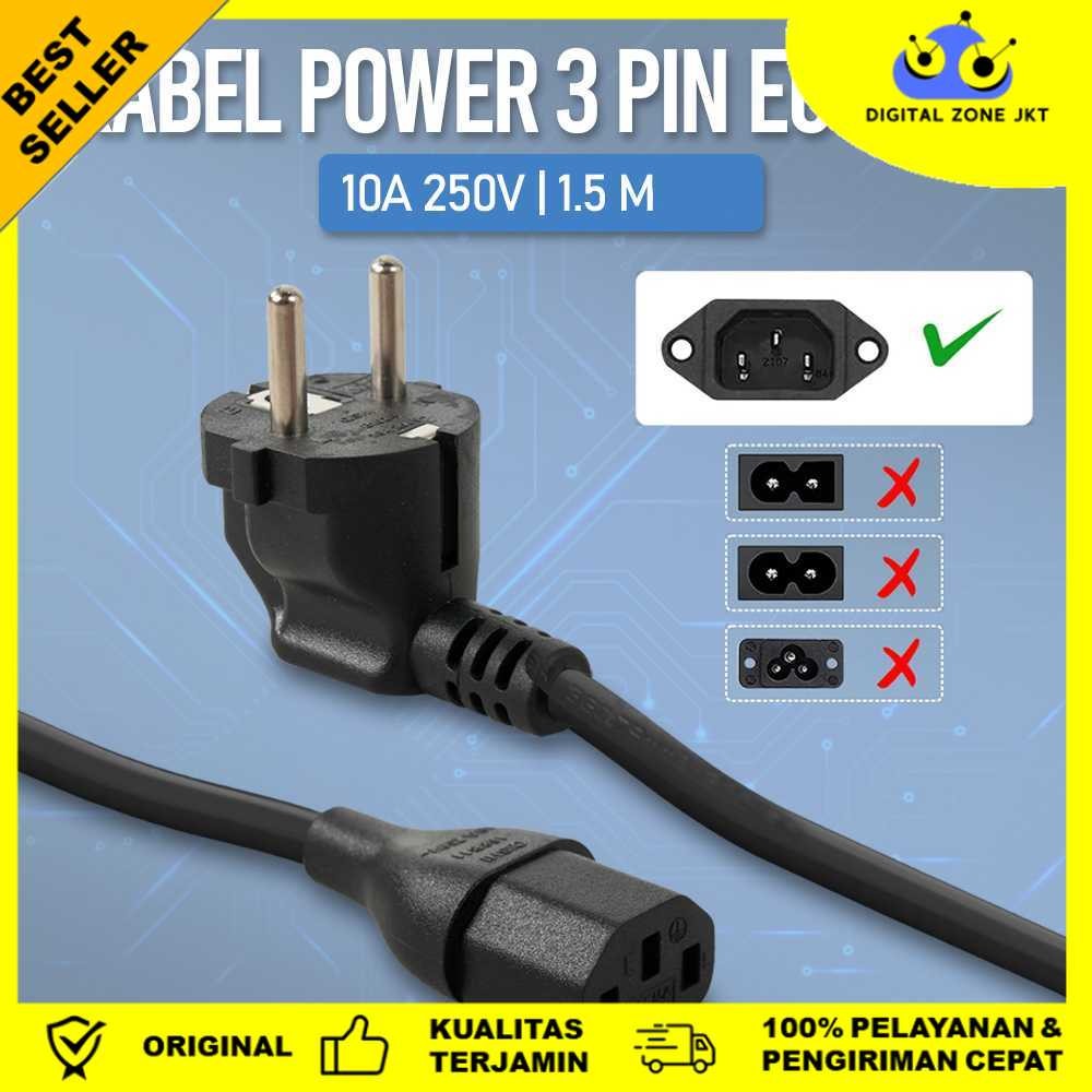 3 Pin 16A 250V EU Plug 1.5M สายไฟ - 168B11