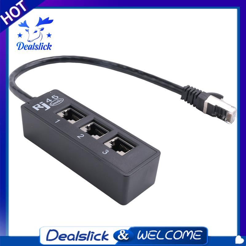 RJ45 Male to 3 RJ45 Female Port Network Extender Cable Splitter LAN Ethernet